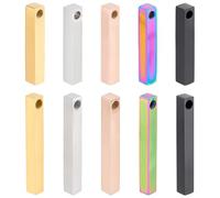 PH PandaHall 10pcs 2 Sizes 5 Colors Rectangle Bar Engraving Blanks, 304 Stainless Steel 3D Stamping Blanks Long Solid Solid Bar Pendant Charms for Necklace Keychain Jewelry DIY Crafts Making