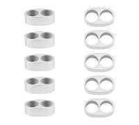PH PandaHall 10pcs 4mm Stainless Steel Slider Beads 2 Hole Spacer Bead Link Multi-Strand Link Connector for Leather Cord Bracelets Jewelry Making