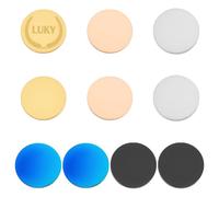 PH PandaHall 10Pcs 5 Colours Stainless Steel Disc 40mm Metal Round Circle Plate Engraving Stamping Blank Flat Round Undrilled Blank for DIY Crafts Engraving Necklace Pendant Jewellery, 3mm Thick