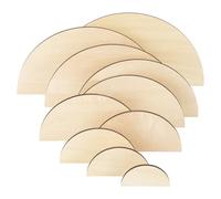 PH PandaHall 10pcs 5 Sizes Round Wood Stacker Semicircles Unfinished Wood Half Semi Circle Wood Cutout DIY Craft Wooden Cutout for Handmade Crafts Stacker Blocks, Diameter 3/4/5/6/7/8/9/10/11/12 inch