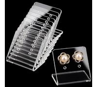 PH PandaHall 10pcs Acrylic Earring Display Stand Clear Earring Stud Holder Earring Organizer Jewellery Displays with 4 Holes for Studs Dangle Ear Studs Showcase Small Business, 3.5x3.2x2.6cm