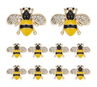 PH PandaHall 10PCS Bee Brooches Pins 17x23mm Enamel Rhinestone Insect Lapel Pin Crystal Bee Shape Badges Exquisite Animal Lapel Pin for Women Suit Shirt Collar Backpack Clothes Party Accessories Gifts