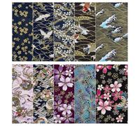 PH PandaHall 10pcs Japanese Style Cotton Fabric Flower Squares Patchwork Craft Fabric Bundle Cloth Quilting Fabrics Fat Quarters Sewing Fabrics for DIY Crafting Scrapbooking Art Decor, 25x25cm