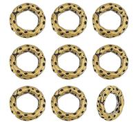 PH PandaHall 10pcs Large Hole Spacer Beads, 9x2mm European Style Brass Rondelle Beads Textured Linking Ring for Jewelry Making Bracelet Necklace DIY Craft, Raw(Unplated) Color, Hole 5.3mm