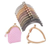 PH PandaHall 10pcs Metal Purse Frame, 5 Color Antique Kiss Clasp Frame Metal Frames Bag Cute Kiss Clasp Lock for Summer Bag Coin Purse DIY Sewing Craft Bags Lipstick Bags Making, 6x8.5cm/2x3inch