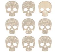 PH PandaHall 10pcs Rhinestone Skull Cabochons Golden Skull Flat Back Bead Metal Skeletons Cabochons Flatback Skulls Head Beads for Jewellery Making Craft Shoes Bags Hair Phone Case Decor, 45x38.5mm