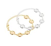 PH PandaHall 10pcs Round Cabochon Bracelets Bezel Tray Bangle Blank Tray Bangles with 60pcs Cabochons for Women Wedding Graduation Birthday Gift DIY Jewellery Making
