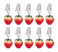 PH PandaHall 10pcs Strawberry Tablecloth Clips Tablecloth Weight Clips Resin Table Cover Weight Clips Tablecloth Weights Hangers Handicraft Tablecloth Clips for Decor Outdoor Party Wedding Picnic