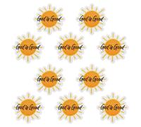 PH PandaHall 10pcs Sun Iron On Patches, 7.7cm God is Good Polyester Applique Patch Embroidered Yellow Sun Sew on Patches for Backpacks Jackets Clothes Hat Easter Christmas Decoration