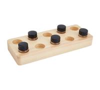PH PandaHall 10pcs Wood Inkwell holder With 7ml Ink Bottle, Empty Clear Paint Storage Bottles Refillable Ink Containers Vials with Plastic Lid for Painting Pigments Calligraphy Essential Oil