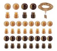 PH PandaHall 10sets/20pcs Buddha Mala Guru Bead Set, 2 Colours Resin 3 Hole Guru Beads Healing Resin Gemstone Buddha Mala Prayer Round Cone Beads for Bracelet Rosary Necklace Jewellery Making