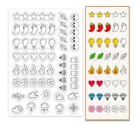 PH PandaHall 11 Styles Clear Stamps for Card Making Weather Five-Star Skull Diamond Leaf Transparent Silicone Stamp Heart Paper Crafting Stamp for DIY Scrapbooking Card Journal Photo Album Decoration