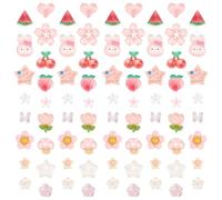 PH PandaHall 116pcs 18 Styles Resin Cabochons 3D Flower Charms Assorted Flatback Faceted Charms Star Peach Mushroom Heart Decoden Charm for Phone Hairpins Scrapbooking Crafting