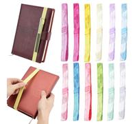 PH PandaHall 12 Colors Elastic Planner Bands Elastic Bookmarks Elastics Rope Bands Book Strap Notebook Stretchy Band with Pen Holder Loop for School Office Travel Journals Planner Reader Supplies