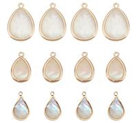 PH PandaHall 12 Pieces Shell Charm Pendant 3 Color Teardrop shaped Jewelry Accessories Handmade Shell Craft Pendant Shell Accessories for DIY Necklace Earrings Bracelet Jewelry Making, Shell, No