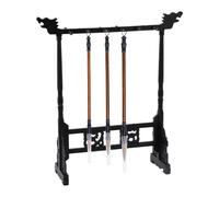 PH PandaHall 12-Pin Wenge Brush Holder Brush Holder Chinese Calligrapghy Brush Hanger Carving Calligraphy Sumi Brush Holder with 3pcs Chinese Calligraphy Brushes Pen for Students Beginners