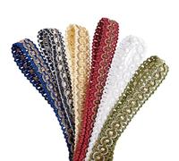 PH PandaHall 12 Yards Gimp Braid Trim, 6 Colours 1.9cm Upholstery Trim Upholstery Braid Fabric Polyester Fringe Trim Ribbon for Christmas Costume DIY Crafts Sewing Curtain Home Lamp Shade Decoration