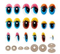 PH PandaHall 120 Sets Craft Eyes Cute Safety Eyes 6 Sizes Oval Eyes Felt Eyes Kawaii Eyes Cartoon Eyes with Washers Vivid Animal Eyes for Amigurumi Puppet Teddy Bear Crochet Plush Animal Making