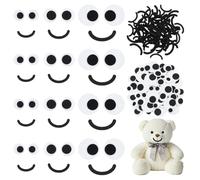 PH PandaHall 120 Sets Felt Eyes with Mouths 3 Sizes Round Craft Eye Felt Mouth Crochet Eyes Patches Black Craft Mouth Amigurumi Eye for Plush Animal Puppet Teddy Bear Crochet Crafts Making