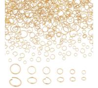 PH PandaHall 1200pcs 18K Gold Plated Open Jump Rings, 6 Size Single Loop Jump Ring Jewellery Connector Ring O Rings for DIY Craft Earring Necklace Bracelet Jewellery Keychain Making