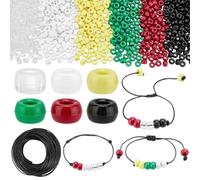 PH PandaHall 1200pcs Plan of Salvation Bracelet Kit 6 Colors Red Yellow Green Beads Acrylic Clear Bead with 90m Waxed Cord for Easter Sunday School Crafts Jewellery Making Craft