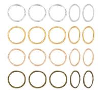 PH PandaHall 120Pcs 4 Colors Linking Rings, 24mm Textured Circle Frames Charms Links Ring Jewelry Connectors Hollow Bezels Round Circle Pendants for DIY Dangle Earring Necklace Making