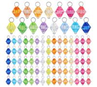PH PandaHall 120pcs Crystal Bead Charms 15 Colors Crystal Dangle Pendants 7.5mm Acrylic Bicone Beads Charms Faceted Pendants for Earring Necklace Bracelet Keychain Jewellery Making Valentine's Day