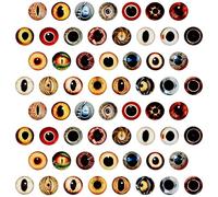 PH PandaHall 120pcs Dragon Eyes Glass Cabochons Evil Craft Eye Flatback Dome Cabochons Realistic Eye Snake Eyes for Animals Clay Sculptures Props Halloween DIY Crafts Jewellery, 25mm