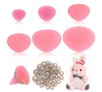PH PandaHall 120pcs Flocking Safety Noses, 6 Size Stuffed Animal Triangle Nose Pink Plastic Safety Noses Bulk Craft Nose with Washers for Amigurumi and Plush Crafts Crochet Projects, 11-29mm