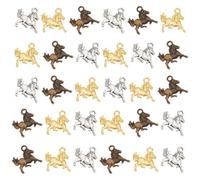 PH PandaHall 120pcs Horse Charms Pendants 3 Colors Tibetan Style Horse Alloy Animal Pendants Running Horse Charms Equestrian Horsemanship Beads Charms Crafts for DIY Earrings Necklace Jewelry Making