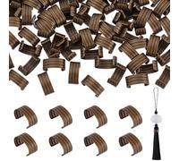 PH PandaHall 120pcs Leather Rope Clips, Antique Bronze Cylindrical Crimp Tubes Foldable End Cap Cord Crimps Cords Fastener for DIY Craft Lanyard Tassel Leather Cords Jewellery Making