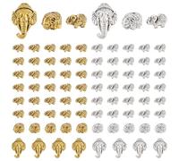 PH PandaHall 120pcs Lucky Elephant Spacer Beads Animal Metal Charms Pendants Tibetan Loose Beads Antique Alloy Animal Bead for Bracelet Necklace Jewelry Making, 2 Colors