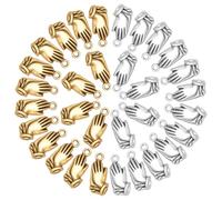 PH PandaHall 120pcs Praying Hands Charms Vintage Prayer Charms, 2 Colours Tibetan Style Religious Dangle Pendants for Bracelets Necklaces Earrings Jewellery Making DIY Crafts