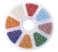 PH PandaHall 12500pcs 8 Colours Glass Seed Beads 2mm Tiny Waist Beads Assorted Embroidery Bead for Necklace Bracelet Sunglasses Chain Rings Jewellery Making Keychain DIY Hanging Ornaments, Hole: 1mm