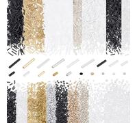 PH PandaHall 12900pcs Glass Seed Beads Kit for Jewellery Making, 2mm Round Seed Bead Bugle Beads Small Craft Tube Bead for Summer Jewellery Necklace Bracelet Earring Making DIY Craft, 19 Styles