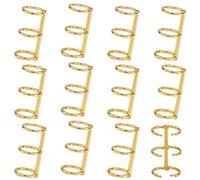 PH PandaHall 12pcs 3 Ring Binder Clips, Golden School Book Rings Metal Loose Leaf Binder Rings, Ring Snap Split Hinged for School Notebook Diary Photo Album Binding