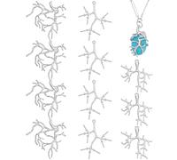 PH PandaHall 12Pcs 3 Styles Branch Shape Blanks Claw Pendant Trays, Brass Branch Prong Pendant Bezels, Stone Holder Necklace Pendants Blanks for Irregular Stones Jewelry Making Bracelet Necklace DIY
