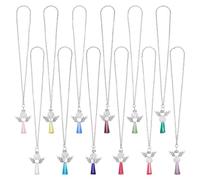 PH PandaHall 12PCS Angel Car Charms, 12 Colors Angel Rear View Mirror Charm Guardian Ornament New Driver Gift Car Decorations Accessories for Party Women's Car Interior Decor, Platinum