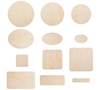 PH PandaHall 12pcs Basket Bottom for Rattan, 12 Styles Round/Oval/Rectangle/Square Wooden Basket Base Basket Cane Wicker Woven Board with 3mm Pre-Drilled Hole for DIY Floor Basket Pencil Holder Making