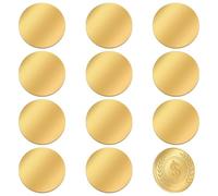 PH PandaHall 12pcs Blank Coins for Engraving 304 Stainless Steel Stamping Blanks Gold Blank Challenge Coins Custom Coin 32mm Coin Blanks Disc for DIY Crafts Graduation Father's Day Jewellery Making