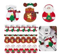 PH PandaHall 12pcs Christmas Silverware Holders 3 Styles Snowman Cutlery Bag Santa Claus Reindeer Tableware Holder Cute Fork Bag Pouch for Xmas Party Dinner Table Dinnerware Decor Ornaments