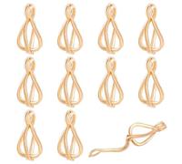 PH PandaHall 12Pcs Openable Cage Pendants Hollow Cage Charms 28mm Teardrop Beads, Brass Locket Pendant Hollow Charm Pendants for Pearl Bracelet Necklace DIY Craft Jewelry Making, Gold
