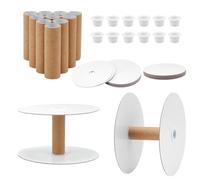 PH PandaHall 12pcs Paper Ribbon Spools, Empty Cord Thread Storage Organizer Spools Removable Sewing Spool Wire Weaving Bobbin Ribbon Holder for Yarn Cord Chain Lace DIY Craft, White, 15x8cm