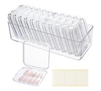 PH PandaHall 12pcs Press On Nail Storage Box 8.8x8.5cm Nail Packaging Organizer Beads Organizer Box Acrylic Display Case with 30pcs Adhesive Double Sided Tape for Women Nail Art Home Salon Jewelry
