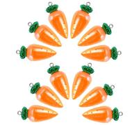 PH PandaHall 12Pcs Rabbit Carrot Charms 1.3~1.4" Orange AB Color Resin Pendants Vegetable Charms Easter Carrot Rabbits Pendant Easter Charm with Loop for Bracelets Necklace Jewelry Making