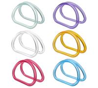 PH PandaHall 12pcs Resin Purse Handles, Small D Shape Bag Handle Replacement Decorative Purse Handles for Crochet Bags Macrame Handbags Straws Beach Bags Making, 6 Color, 4.8x3.5 inch