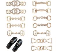 PH PandaHall 12Pcs Shoelace Charms Decorative Chains, 6 Styles Golden Charms Crystal Chain Accessories for Sneakers Women Sandals Casual Shoes Party Holiday 7-8cm Long