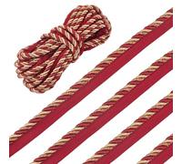 PH PandaHall 13.67 Yards Twisted Lip Cord Trim Ribbon Sewing Braid Rope Trim Decorative Cords for DIY Crafts Picture Frames Home Decor Curtain Sofa Seat Cushion Pillow Decoration, FireBrick