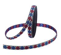 PH PandaHall 13.7m Boho Jacquard Ribbon Rhombus Emobridered Woven Ribbon 13mm Wide Fabric Trim Retro Straps for Sewing Crafting Home Decor Wedding, Gift Wrapping, Bag Straps Embellishment