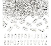 PH PandaHall 130pcs Tibetan Alloy Alphabet A-Z Slide Charms Letters Slide Beads Charms for DIY Craft Flat Bracelet Wristbands Necklace Choker Jewellery Making